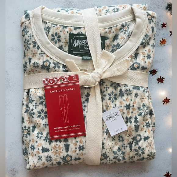 American Eagle Outfitters Other - American Eagle Womens waffle Onsie XS Long Sleeve Relaxed Fit NWT